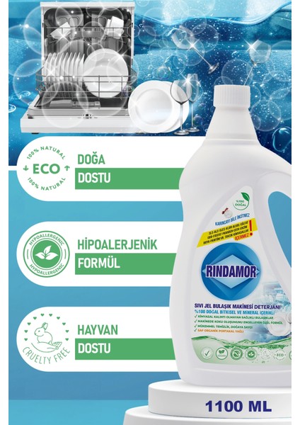 %100 Doğal Bitkisel Sıvı Jel Bulaşık Makinesi Deterjanı-Kokuya ve Bardaklarda Sararmaya Son! Parlatıcı Gerektirmez modelleri