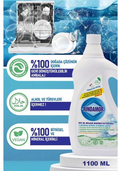 %100 Doğal Bitkisel Sıvı Jel Bulaşık Makinesi Deterjanı-Kokuya ve Bardaklarda Sararmaya Son! Parlatıcı Gerektirmez fırsatları