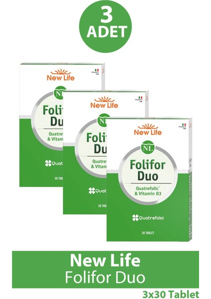 Asfstore New Life Folifor Duo 30 Tablet 3 Adet