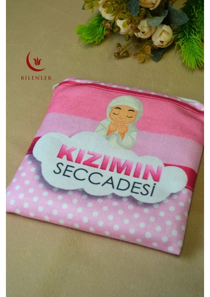 Çantalı Kız Çocuk Seccadesi-Kızımın Seccadesi (Pembe)