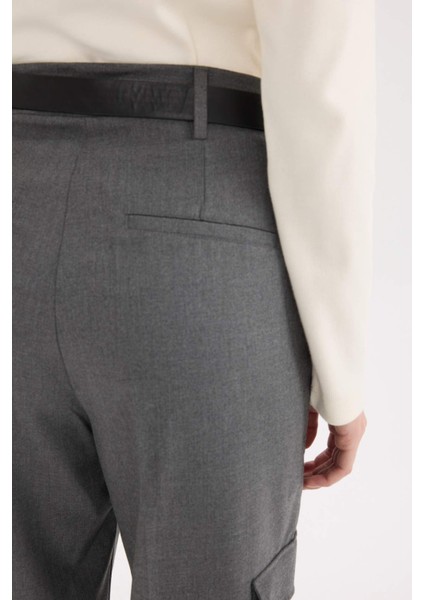 Pensli Palazzo Pantolon Wide Leg Geniş Bol Paça Kargo Cepli Yüksek Bel Basic Düz Standart Boy C2577AX24SP
