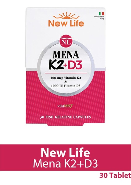 Asfstore New Life Mena K2+D3 30 Kapsül