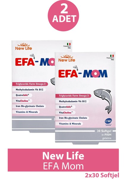 Asfstore New Life Efa Mom 30 Kapsül 2 Adet