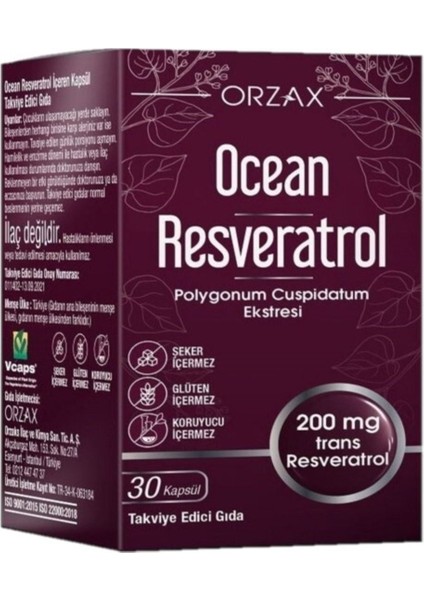 Asfstore Ocean Resveratrol 200 Mg 30 Kapsül