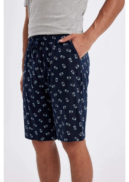 Regular Fit Cepli Desenli Şort Pijama Altı C2887AX24SM