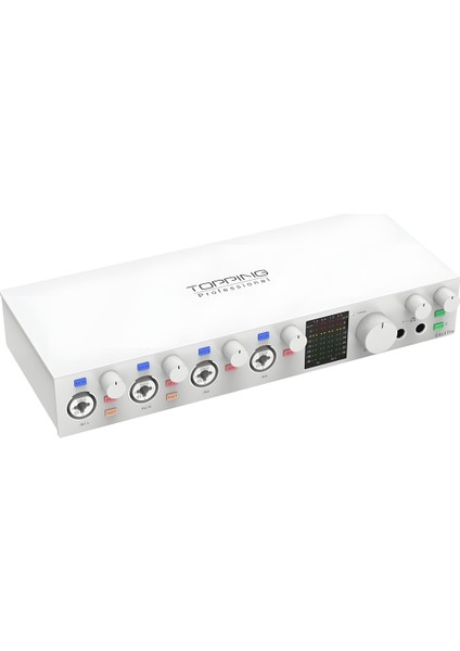 Topping PROFESSIONAL E4X4 Pre | White Yüksek Kalite Usb-C Ses Kartı: 4-Giriş/4-Çıkış 24BIT/192KHZ, 8...600OHM Arası Kulaklıklara Kadar Kullanılabilir. (Pc/mac)