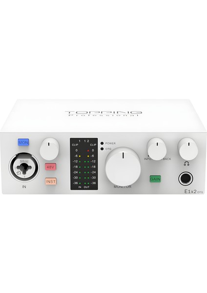 Topping Professional E1X2 Otg | White Yüksek Kalite Usb-C Ses Kartı: 1-Giriş/2-Çıkış 24BIT/192KHZ, 8...600OHM Arası Kulaklıklara Kadar Kullanılabilir. (Pc/mac/ios/android) fırsatları