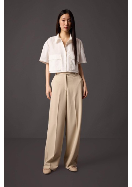 Oversize Geniş Kalıp Poplin Kısa Kollu Gömlek C0739AX24SP