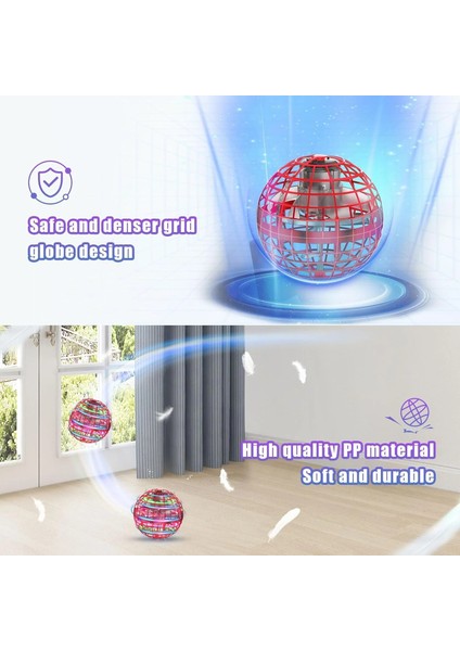 Uçan Küre Top Oyuncakları Yükselen Hover Pro Boomerang Spinner El Kontrollü Mini Drone Kırmızı indirimleri