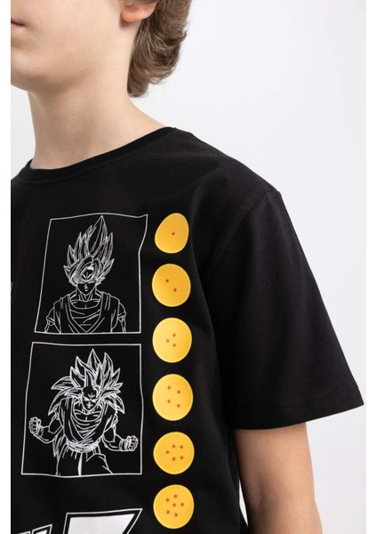 Erkek Çocuk Dragon Ball Bisiklet Yaka Kısa Kollu Tişört