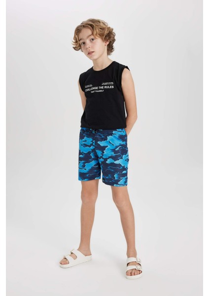 Erkek Çocuk Desenli Deniz Şortu B7424A824HS