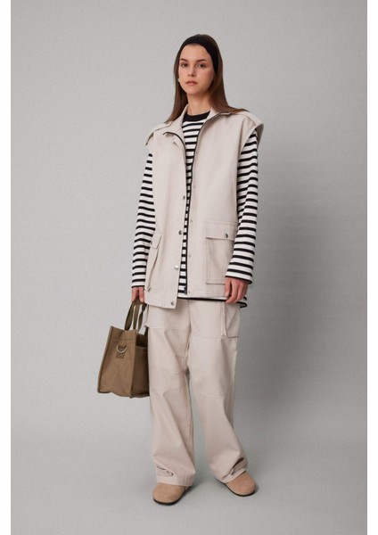 Kargo Cepli Basic Düz Gabardin Pantolon C1670AX24SP