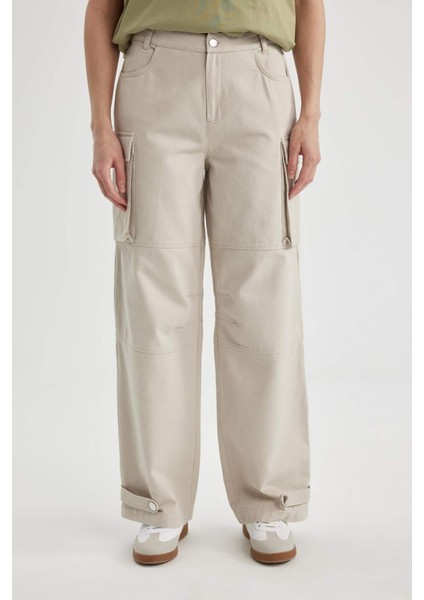 Kargo Cepli Basic Düz Gabardin Pantolon C1670AX24SP