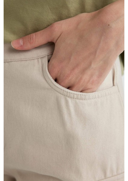 Kargo Cepli Basic Düz Gabardin Pantolon C1670AX24SP