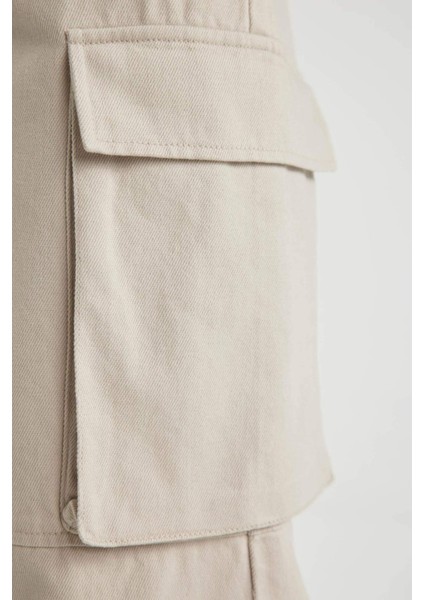 Kargo Cepli Basic Düz Gabardin Pantolon C1670AX24SP