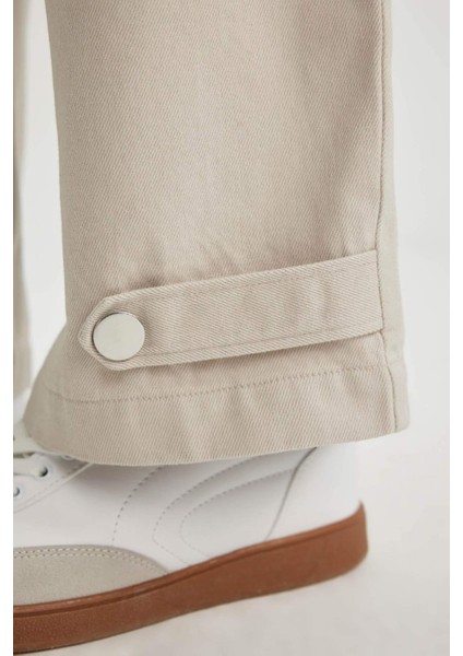 Kargo Cepli Basic Düz Gabardin Pantolon C1670AX24SP