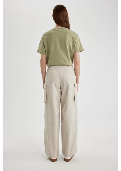 Kargo Cepli Basic Düz Gabardin Pantolon C1670AX24SP