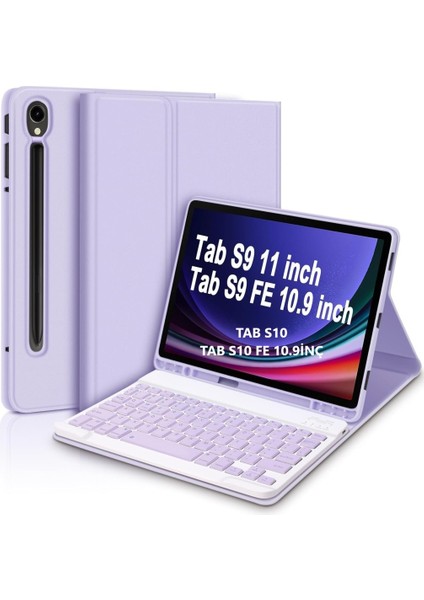 Samsung Galaxy Tab S10 Lite FE/S10/S9 FE/S9 Kılıf Kablosuz Klavyeli Case Mobax Türkçe(12.4inç Değildir)