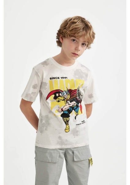 Erkek Çocuk Marvel Comics Bisiklet Yaka Kısa Kollu Tişört