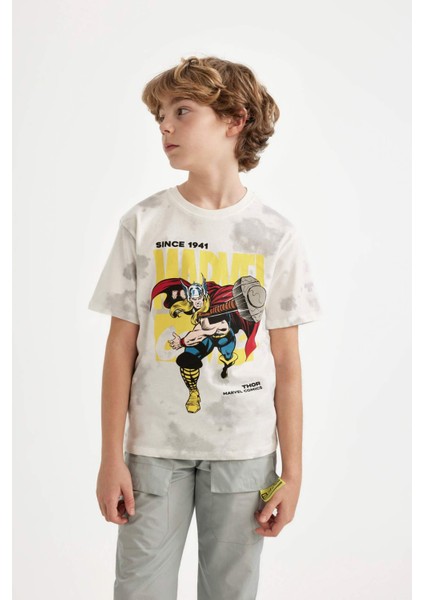 Erkek Çocuk Marvel Comics Bisiklet Yaka Kısa Kollu Tişört