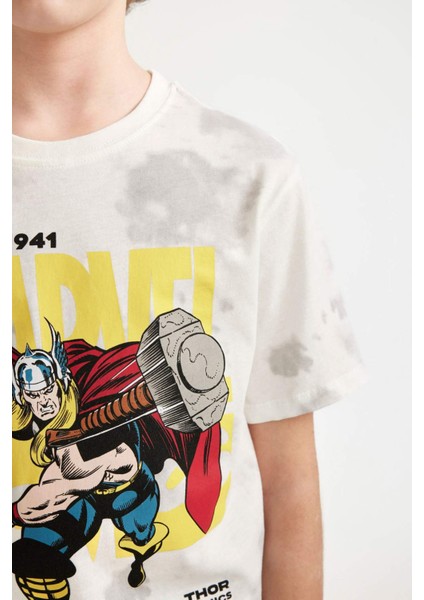 Erkek Çocuk Marvel Comics Bisiklet Yaka Kısa Kollu Tişört