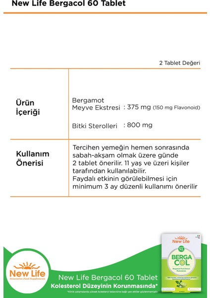Asfstore New Life Bergacol 60 Tablet 2 Adet fiyatları