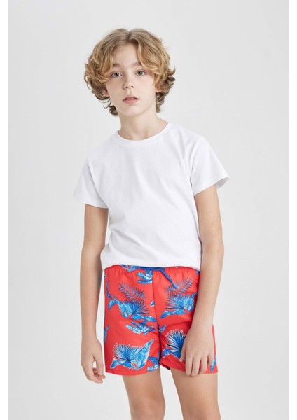 Erkek Çocuk Desenli Deniz Şortu B7437A824HS
