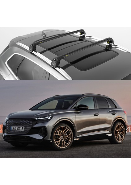 Air-2 Black Kit, Audi Q4 Tavan Taşıyıcı Ara Atkı Seti, Portbagaj, Bisiklet ve Kayak taşıyıcı Siyah