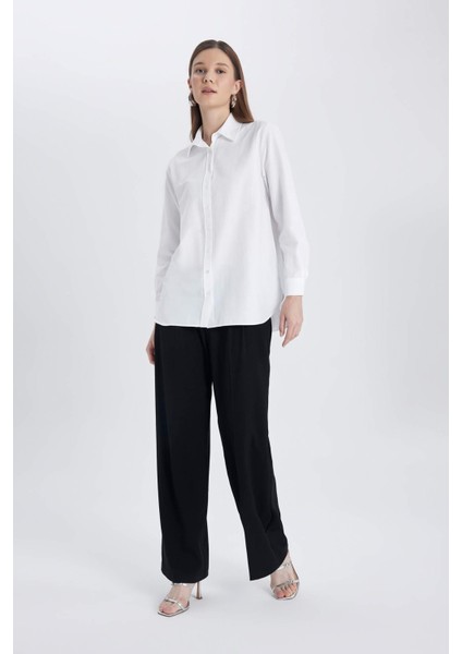 Relax Fit Poplin Uzun Kollu Gömlek Tunik B8314AX24SP
