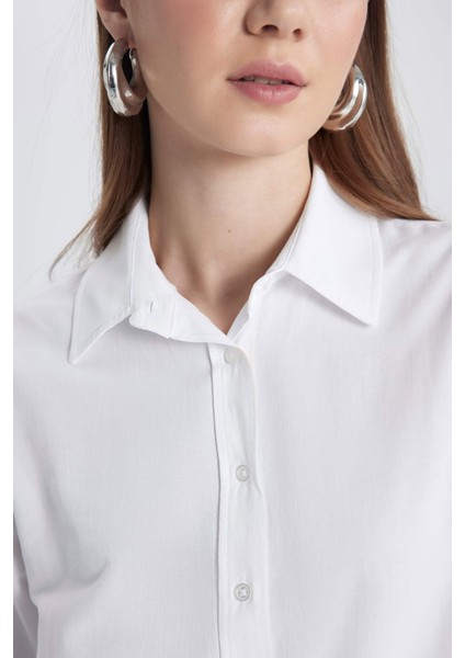 Relax Fit Poplin Uzun Kollu Gömlek Tunik B8314AX24SP