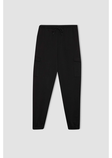 Coool Jogger Eşofman Altı Düz Beli Paçası Lasitkli Kargo Cepli Basic Düz C1444AX24SP