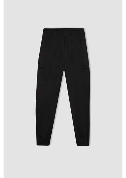 Coool Jogger Eşofman Altı Düz Beli Paçası Lasitkli Kargo Cepli Basic Düz C1444AX24SP