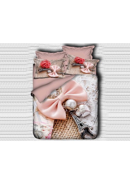 Best Class Dijital Baskılı 3D Çift Kişilik Nevresim Takımı Bow Tie