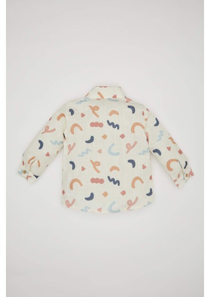 Erkek Bebek Flamlı Poplin Uzun Kollu Gömlek C3410A524SP