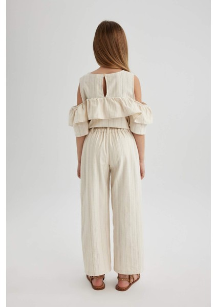 Kız Çocuk Wide Leg Geniş Paça Pamuklu Pantolon C1109A824SM