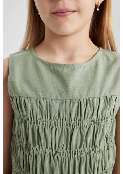 Kız Çocuk Kolsuz Pamuklu Uzun Tulum C0535A824SM