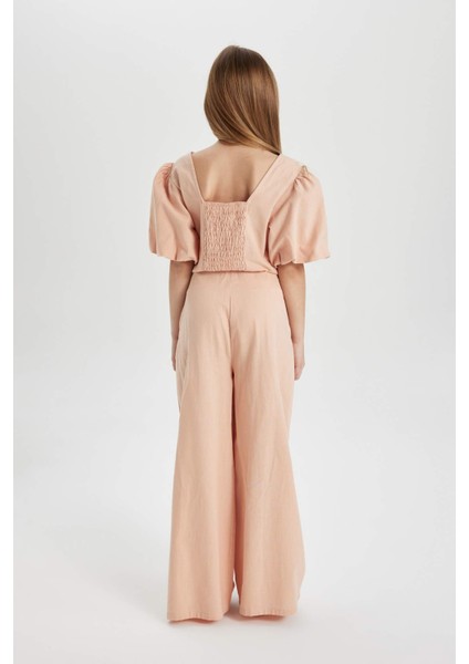 Kız Çocuk Wide Leg Geniş Bol Paça Pamuklu Pantolon C0448A824SP