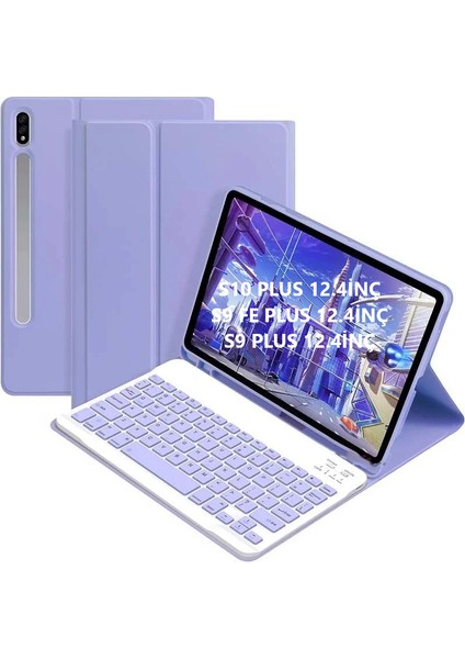 Samsung Galaxy Tab S9 Fe PLUS/S10 Plus/s9 Plus Kılıf Kablosuz Klavyeli Case Mobax Türkçe X610-16-810-18 X820