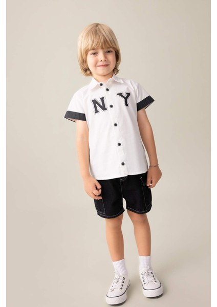 Erkek Bebek Poplin Kısa Kollu Gömlek C2200A524SM