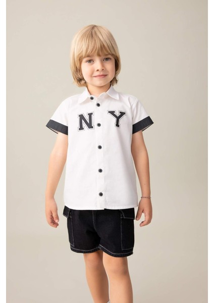 Erkek Bebek Poplin Kısa Kollu Gömlek C2200A524SM