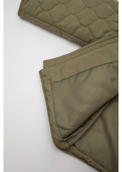 Erkek Bebek Su Geçirmez Fermuar Cepli Kapüşonlu Desenli Fermuarlı Şişme Mont C3461A524WN