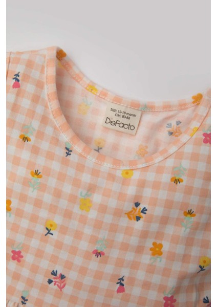 Kız Bebek Baskılı Kolsuz Elbise C0074A524SM