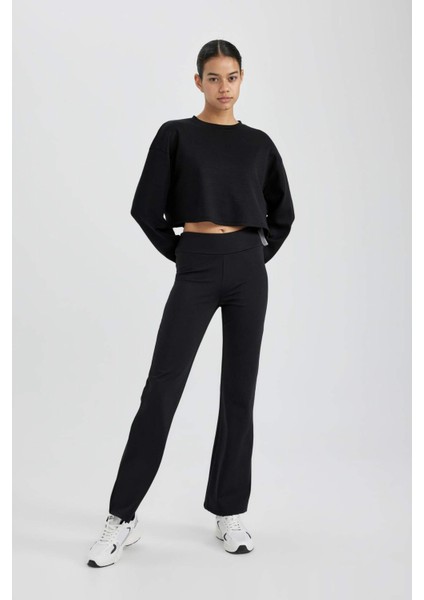 Sporcu Jogger Eşofman Altı Geniş Bol Paça Basic Düz Skuba Dalgıç Kumaş A0566AX24SP