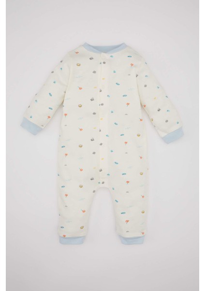 Erkek Bebek Yeni Doğan Desenli Uzun Kollu Tulum C1538A524SM