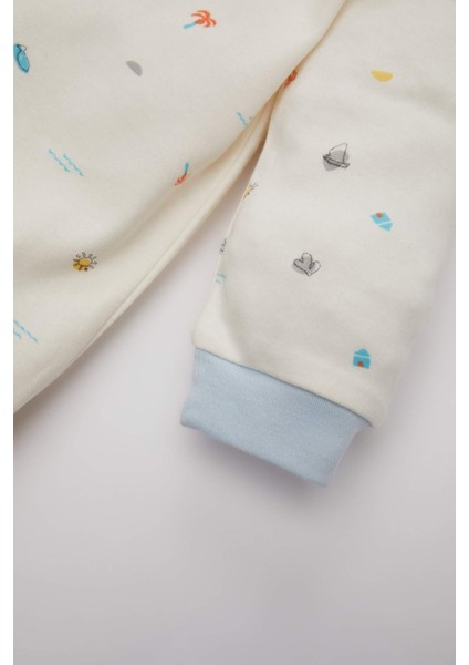 Erkek Bebek Yeni Doğan Desenli Uzun Kollu Tulum C1538A524SM