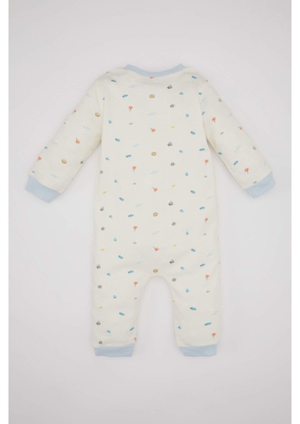 Erkek Bebek Yeni Doğan Desenli Uzun Kollu Tulum C1538A524SM