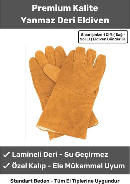 Premium Tasarım Isıya Dayanıklı Kaynak Yangın Su Geçirmez Çok Amaçlı Yanmaz Deri Eldiven