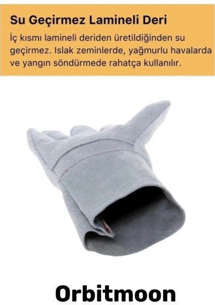 Premium Tasarım Isıya Dayanıklı Kaynak Yangın Su Geçirmez Çok Amaçlı Yanmaz Deri Eldiven indirimleri