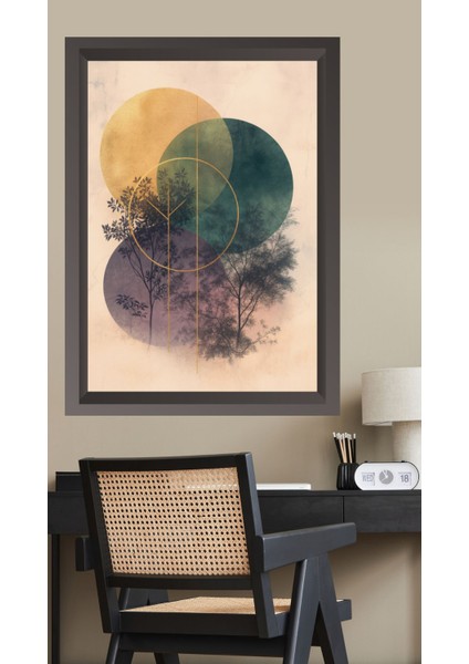Geometrik Ağaç Tasarımlı Tablo – 50X70 cm Mdf Uv Baskı Çerçevesiz, Çerçeve Görünümlü Modern Duvar Dekoru modelleri