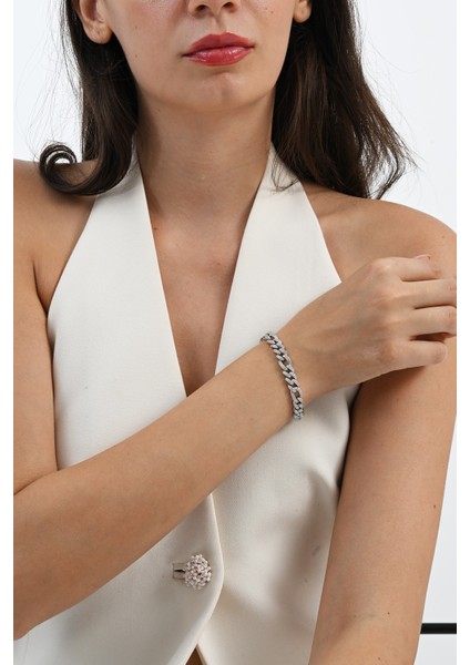 925 Ayar Gümüş Rodyumlu Zirkon Taşlı Ithal Aralıklı Gurmet Gümüş Bileklik SGTL13047RODAJ modelleri